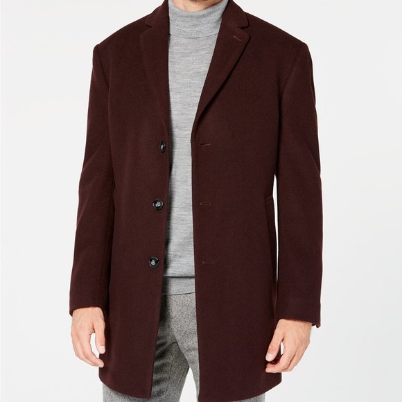 calvin klein men's prosper slim fit single breasted top coat